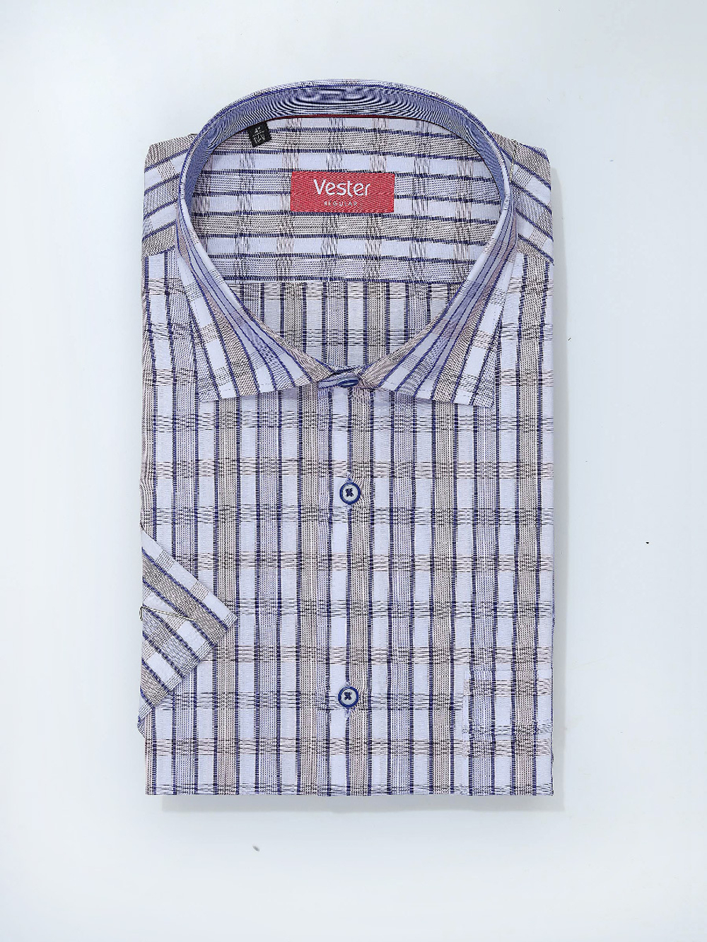 Сорочка мужская VESTER короткий рукав, лотос/пэ 72815 31