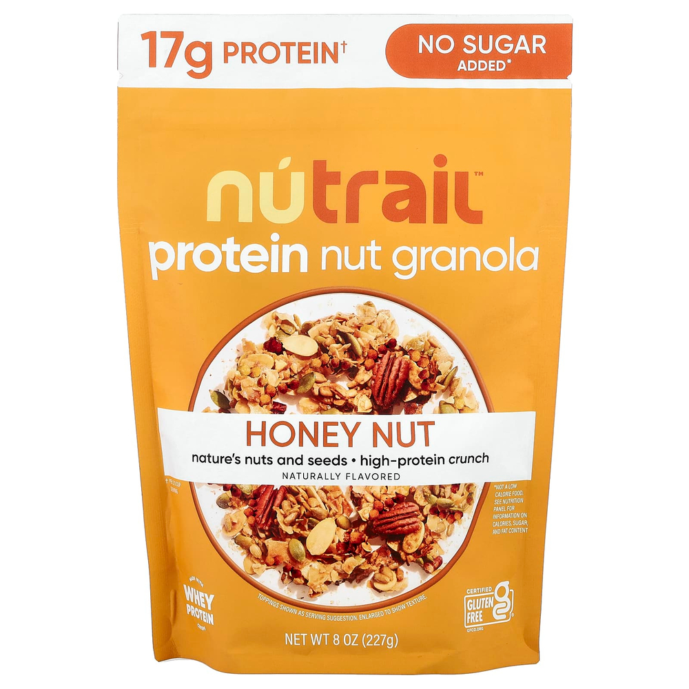 NuTrail, протеиновая и ореховая гранола, мед и орехи, 227 г (8 унций)