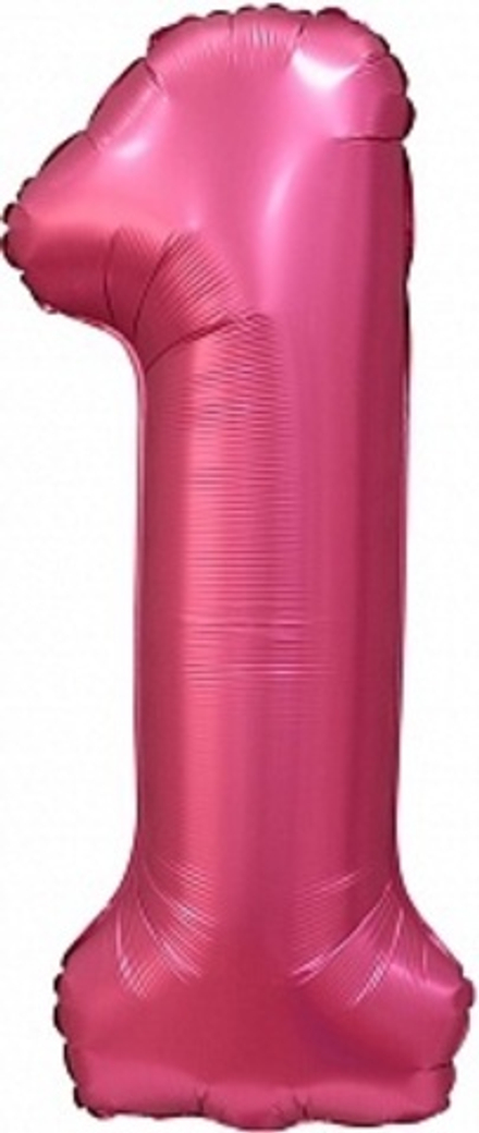 К Цифра 1 Бордовый Сатин 34''/86 см.