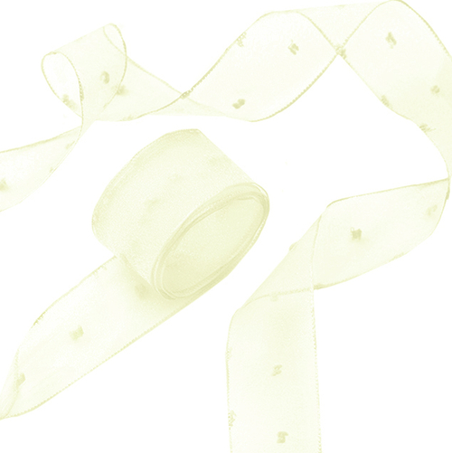 Лента декоративная Воздушные точки, Кремовый 4 см
