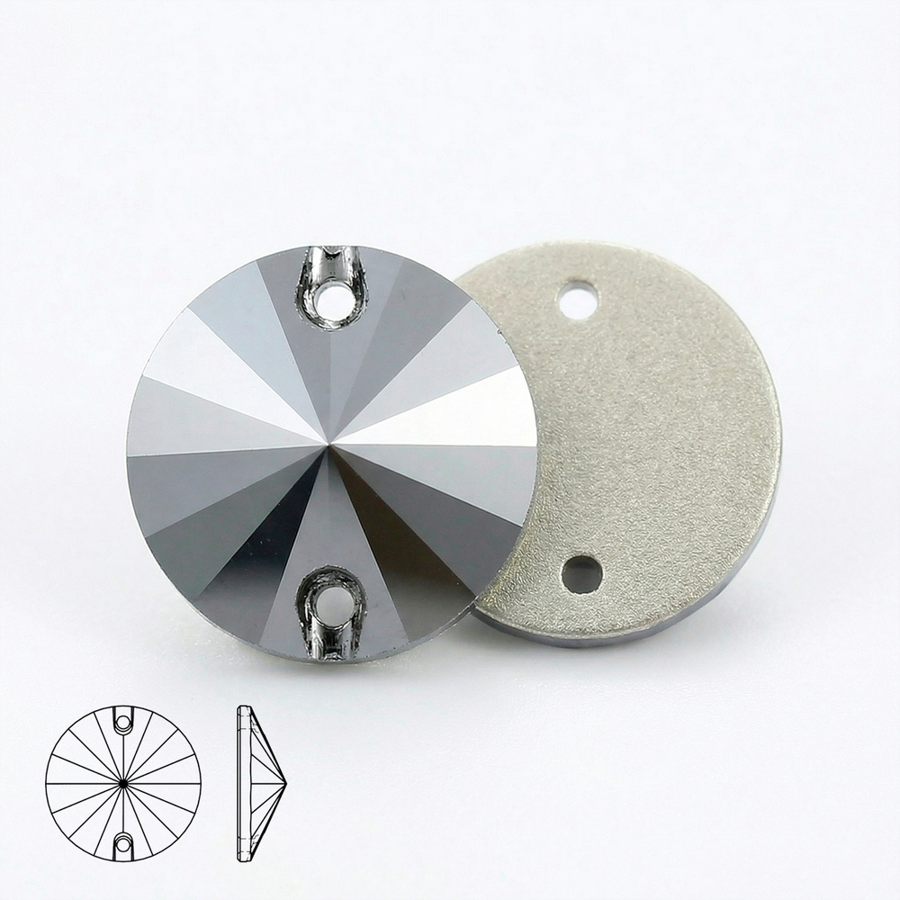 Стразы Rivoli Jet Hematite