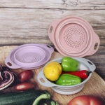 Дуршлаг пластиковый складной 19*24см, микс цветов