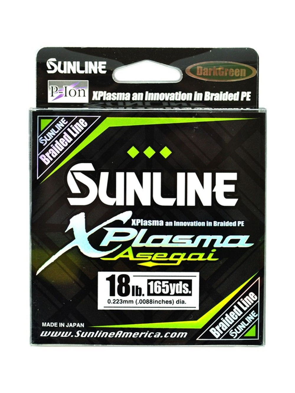Плетеный шнур для рыбалки Sunline X-Plasma Asegai 165YD (Light Green) 8LB/#0.8