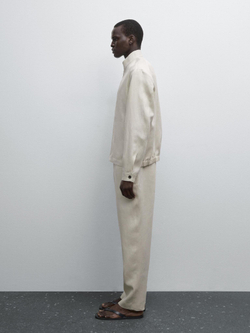 Massimo Dutti Брюки из 100% льна, светло-бежевый