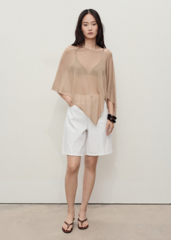 Прямые джинсовые бермуды с высокой посадкой