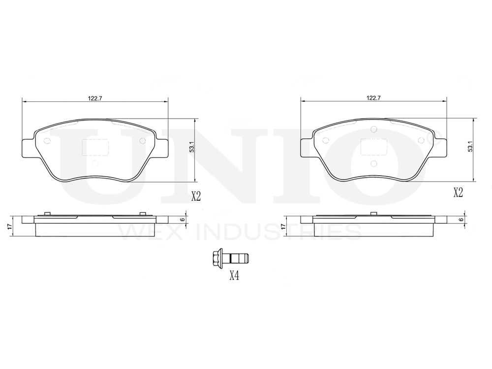 Колодки тормозные диск. передние UNIO BRP-20101