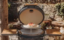 Керамический угольный гриль Monolith One.55, 43 см, чёрный, с ножками и столиками