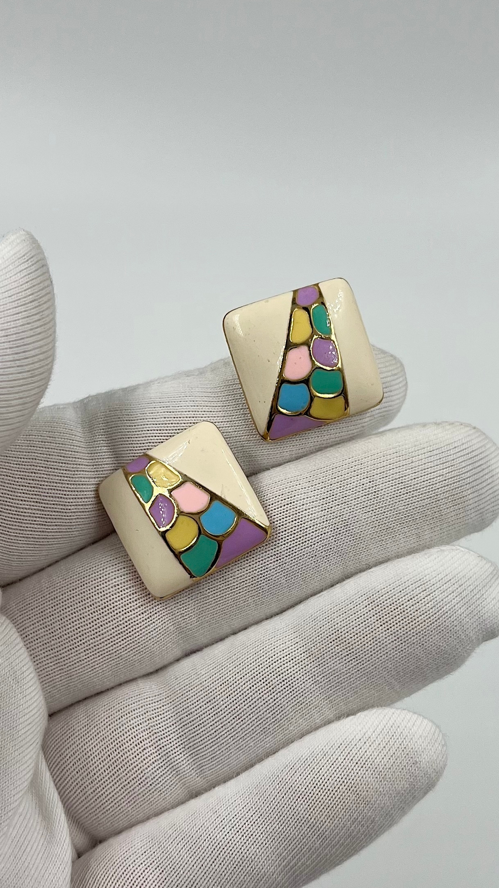 Серьги с разноцветной эмалью Craft