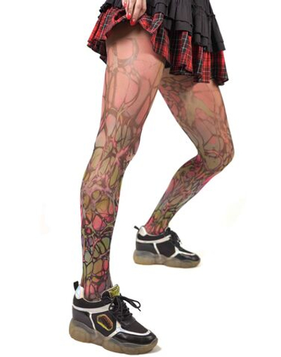 Колготки с оригинальным цветным принтом (Размер: S-M-L) (Цвет: бежевый)