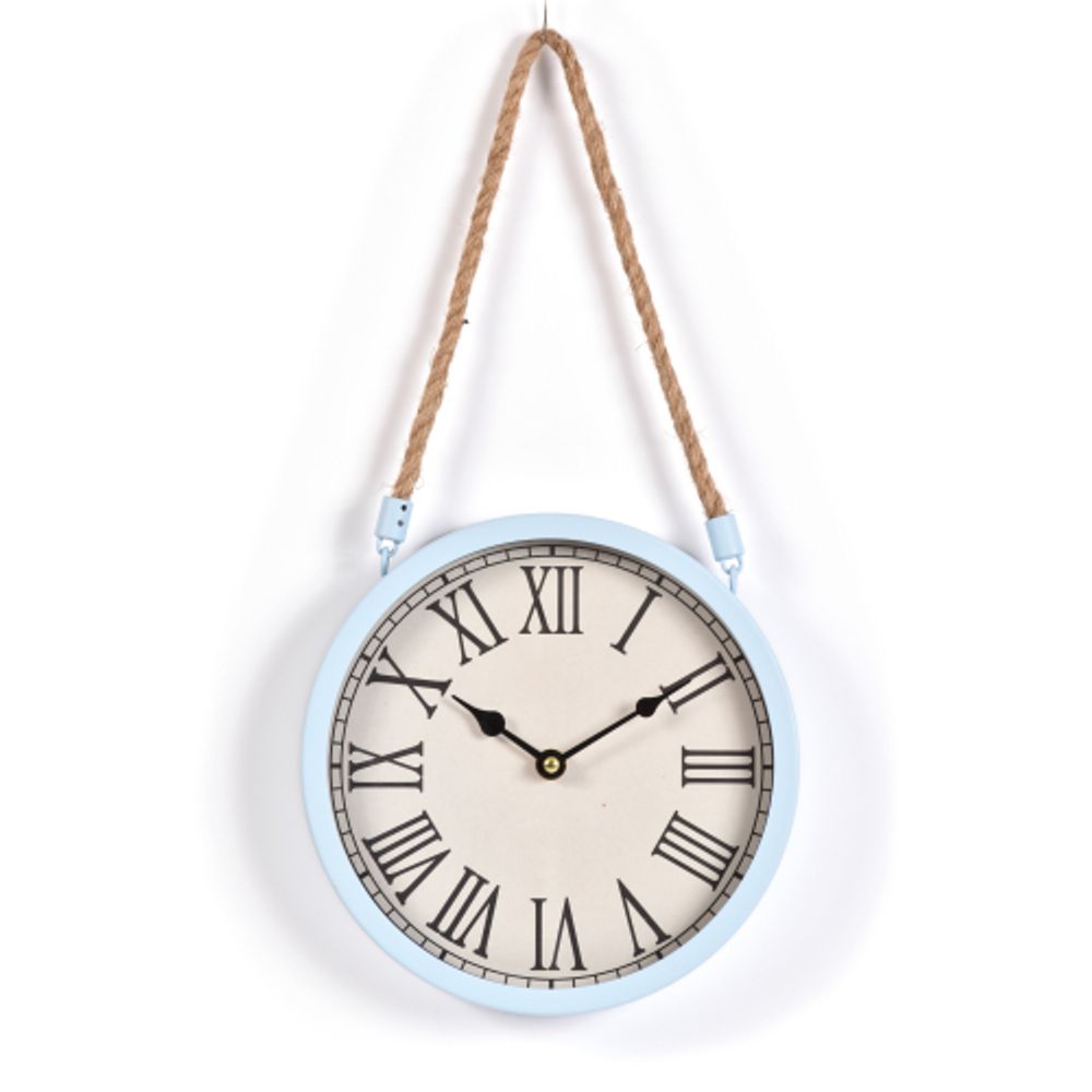 Innova Часы W08309, материал металл + крафт веревка, диаметр 22 см, цвет голубой | Innova