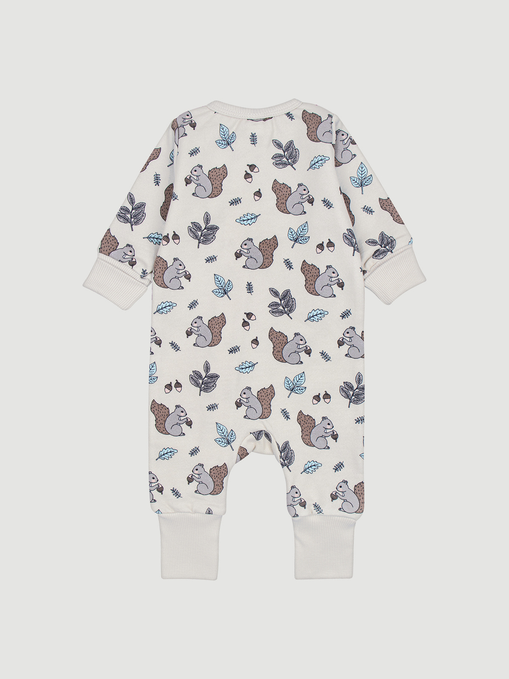 Утеплённый комбинезон с открытой ножкой Mjölk Sleep and Play Белочки, уценка