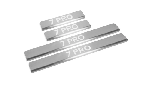 Накладки на пороги AutoMax для Chery Tiggo 7 Pro 2020-н.в., нерж. сталь, с надписью, 4 шт., AMCR7PR01