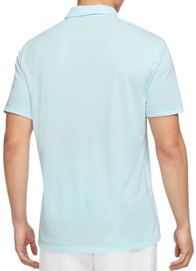 Мужское теннисное поло Nike Men's Court Dri-Fit Solid Polo - glacier blue/white