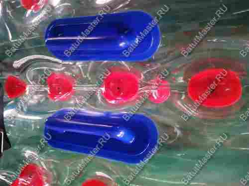 Бампербол «Прозрачный» с красными держателями, ПВХ, диаметр 1 м