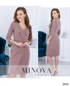 Платье 3111-кофейно-лавандовый Minova