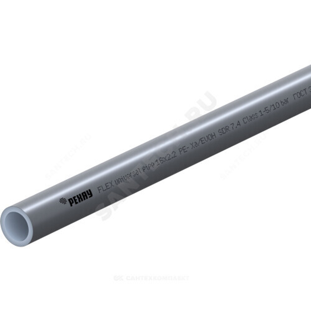 Труба PE-Xa/EVOH серая Дн 16х2,2 Ру10 Тмакс=95C бухта 100м flex Рехау 11303703100