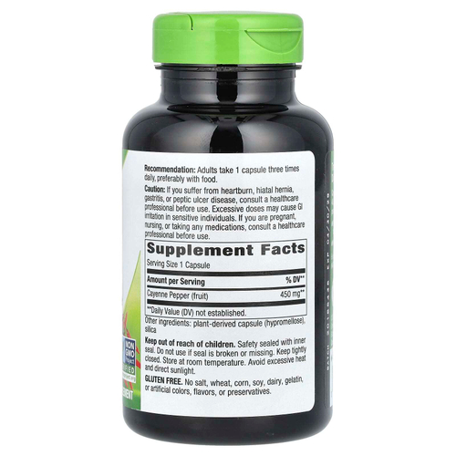Nature's Way, плод кайенского перца, 40 000 ЕШС/г, 180 вегетарианских капсул