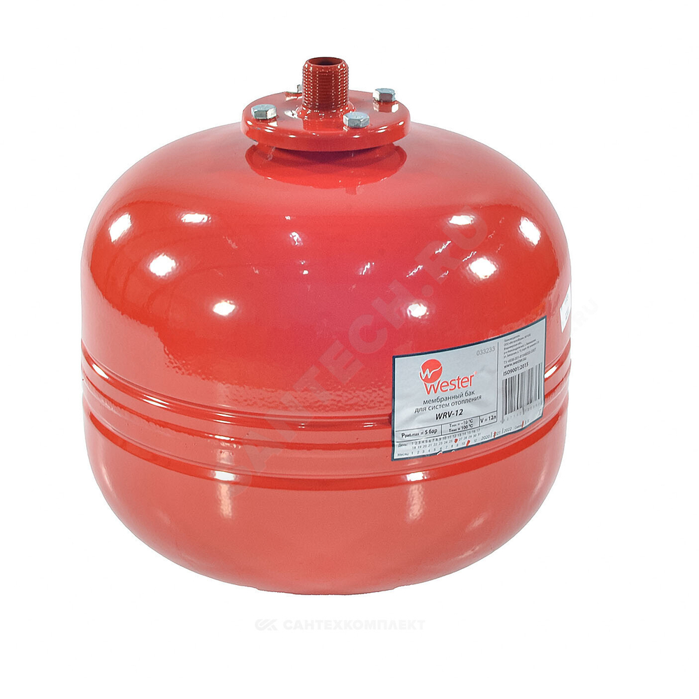 Бак расширительный мембранный для отопления 500 л 10 бар 1 1/4" ВР WRV Wester 0-14-0200