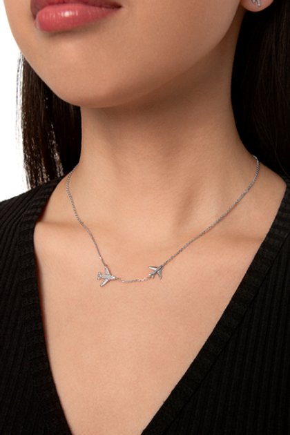 Серебряное колье "Самолеты"