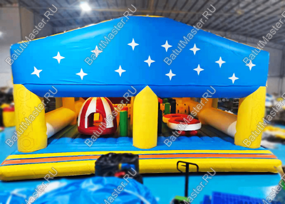 Коммерческий надувной батут "Сказочный комплекс" с крышей