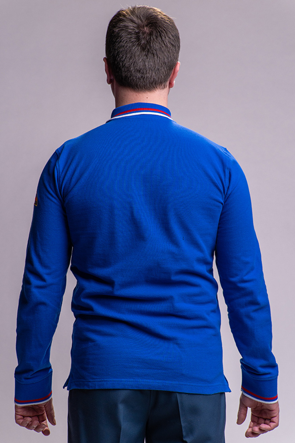 Рубашка-поло мужская МЧС длинный рукав (без фальш-погон) цв. василек