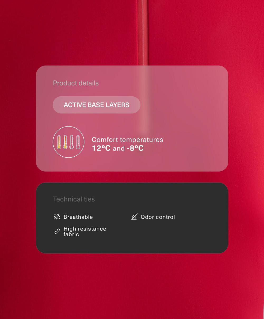 Oysho Термофутболка с застёжкой-молнией на половину длины, красный