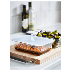 IKEA 365+ Контейнер для продуктов с крышкой, прямоугольный, стекло/силикон, 1,0 л