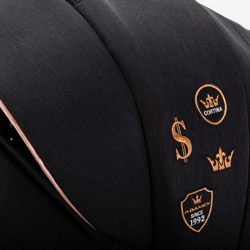 Детская коляска Adamex Cortina Special Edition 2 в 1 CT-402 кожа черная+черный+бронза