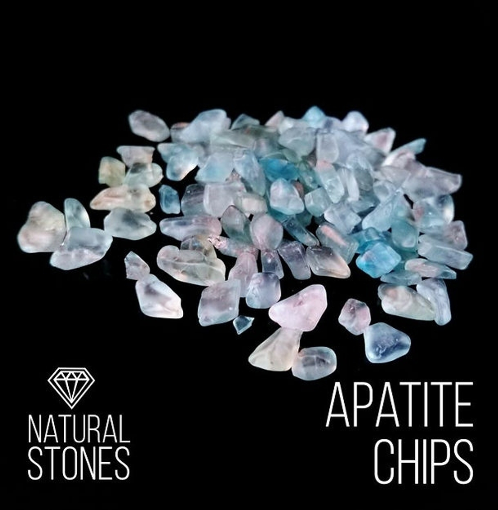 Натуральный апатит Apatite, 4-8 мм, 100гр