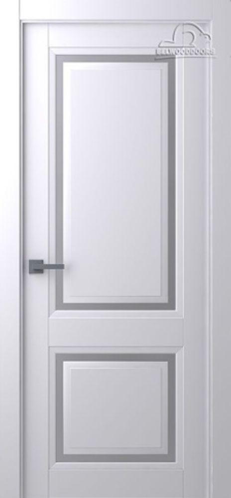 Дверь Аурум 2 / Цвет Эмаль белый / Мателюкс белый каленый / Двери Belwooddoors