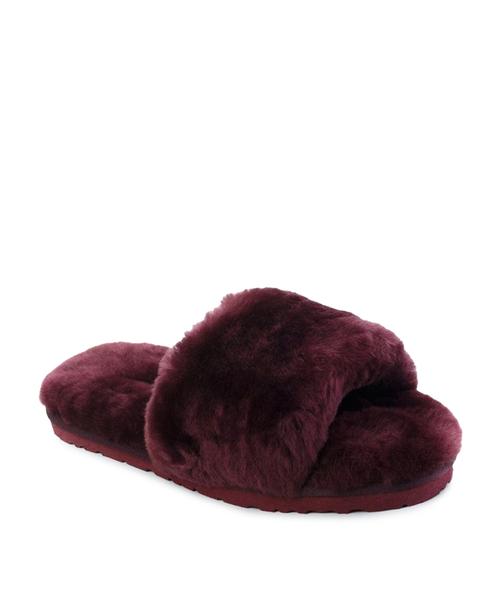FLUFF SLIDE SLIPPER-dark purple