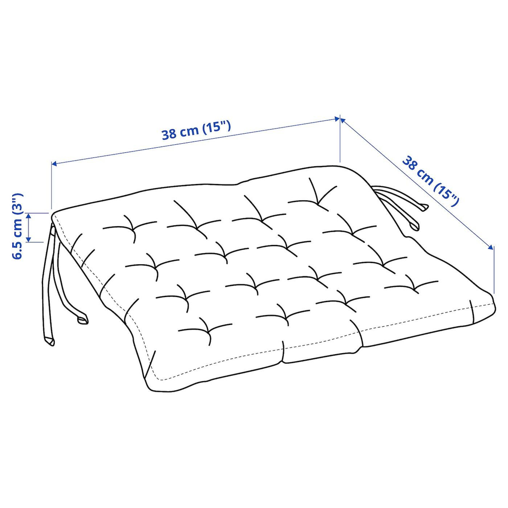 IKEA VIPPÄRT  (ИКЕА ВИППÄРТ)  -  Подушка для стула, бежевая, 38x38x6,5 см