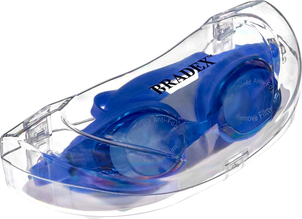 Очки для плавания, серия "Регуляр", синие, цвет линзы - синий