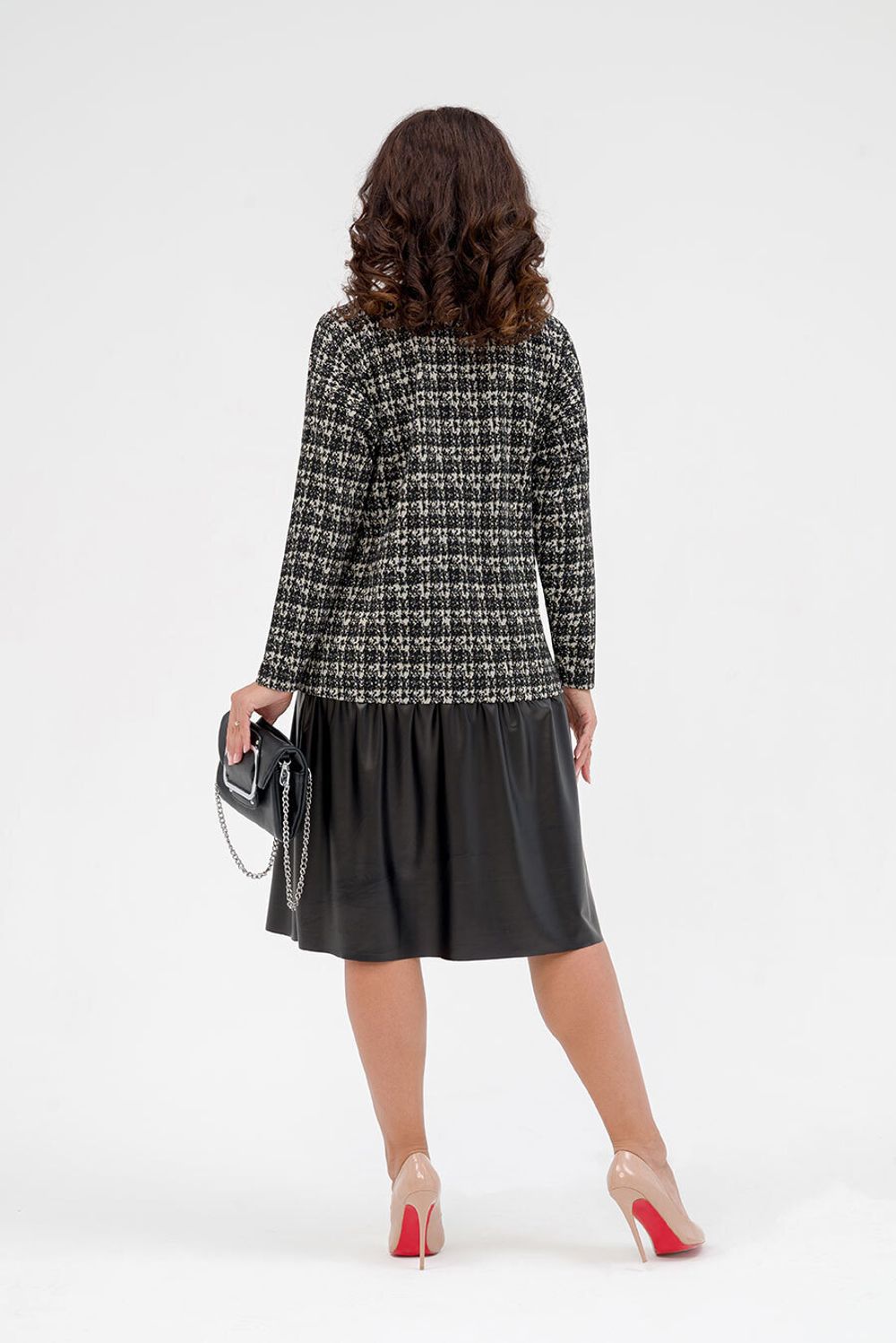 Платье Беатрис (46-56) Serenada серо-черный (Акция)