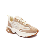 Кожаные кроссовки TORY BURCH - бежевый(158662)