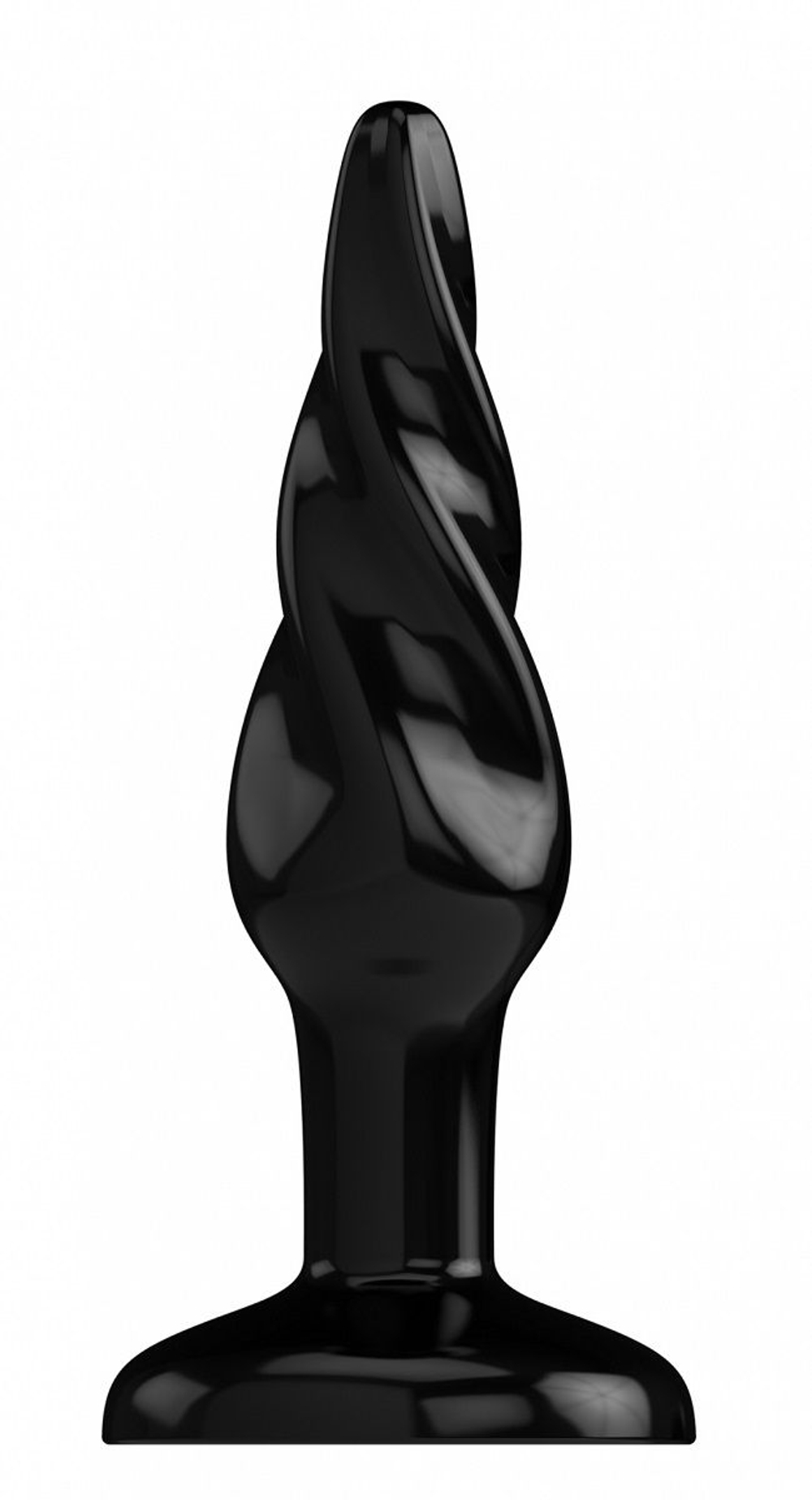 Чёрная спиралевидная пробка Bottom Line 6 Model 5 Black - 15,5 см. (Цвет: черный)