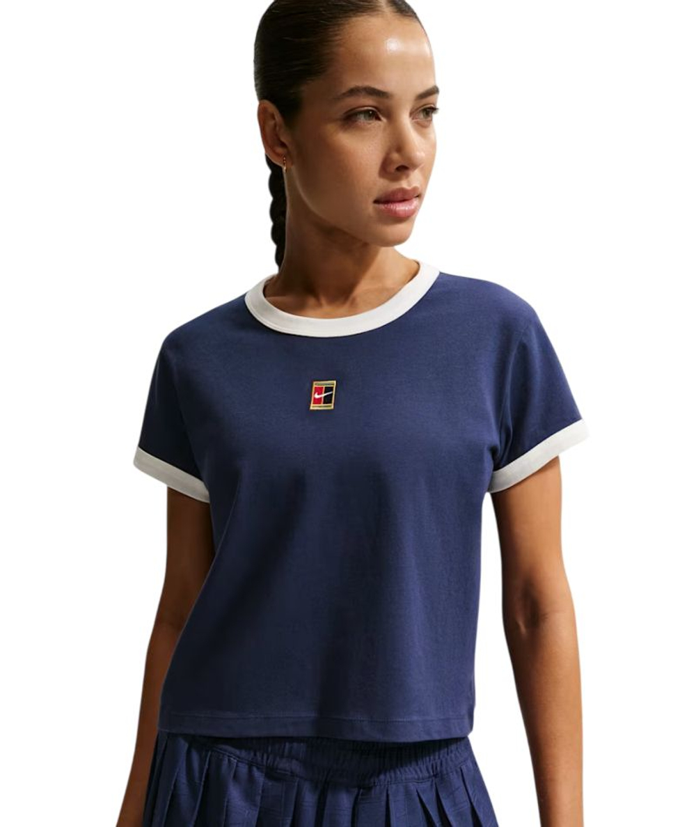 Женская теннисная футболка Nike Court Heritage Tennis - midnight navy/sail