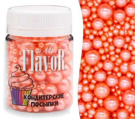 Посыпка Mr.FlavoR "Микс шарики перламутровые оранжевые", 50 гр