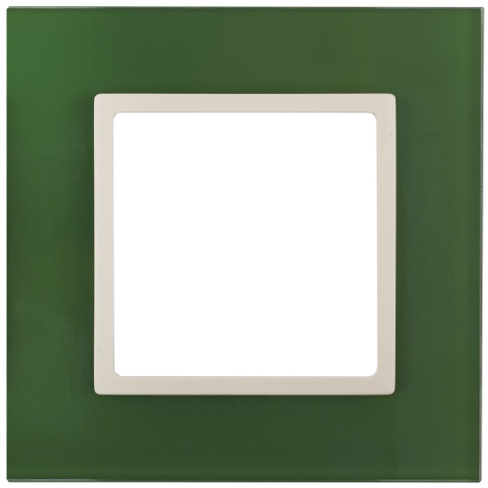 14-5101-27 ЭРА Рамка на 1 пост, стекло, Эра Elegance, зелёный+сл.кость