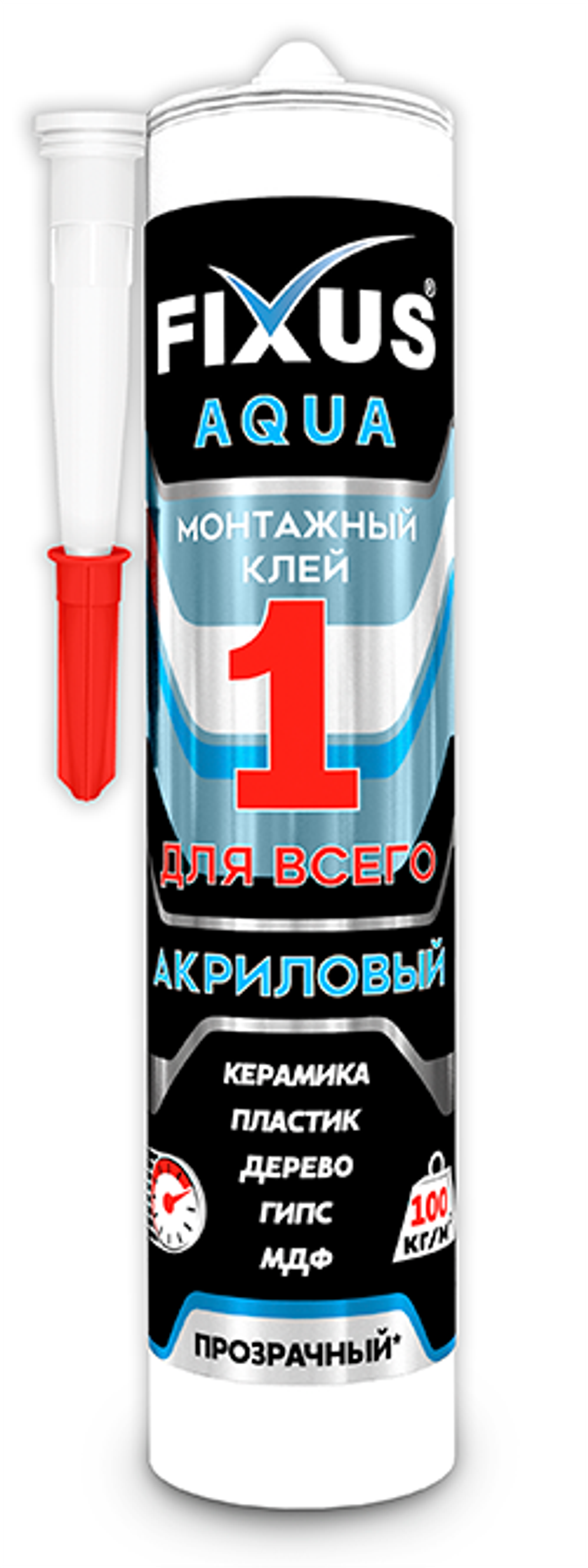 Клей монтажный Аква-100 280 мл Прозрачный