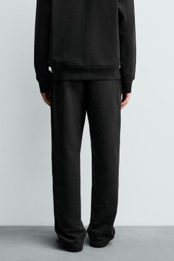 ZARA ДЖОГГЕРЫ REGULAR FIT ИЗ ПЛОТНОЙ ТКАНИ ORIGINS, ЧЕРНЫЙ