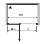 Душевая дверь в нишу VERA VRP4, 90x200, левая, профиль блестящее серебро, стекло прозрачное, VRP4IS08930TR