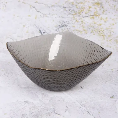 Салатник стеклянный «ICE CRYSTAL» 18*8,5см графит