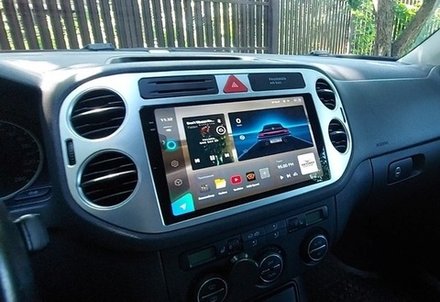 Магнитола для Volkswagen Tiguan 1 2007-2016, Golf Plus (рамка 9 серебро, любая кнопка) - Teyes CC3-2K-360 на Android 10, 2K QLED, 6Гб+128Гб, CarPlay, 4G SIM-слот, 4 камеры в комплекте