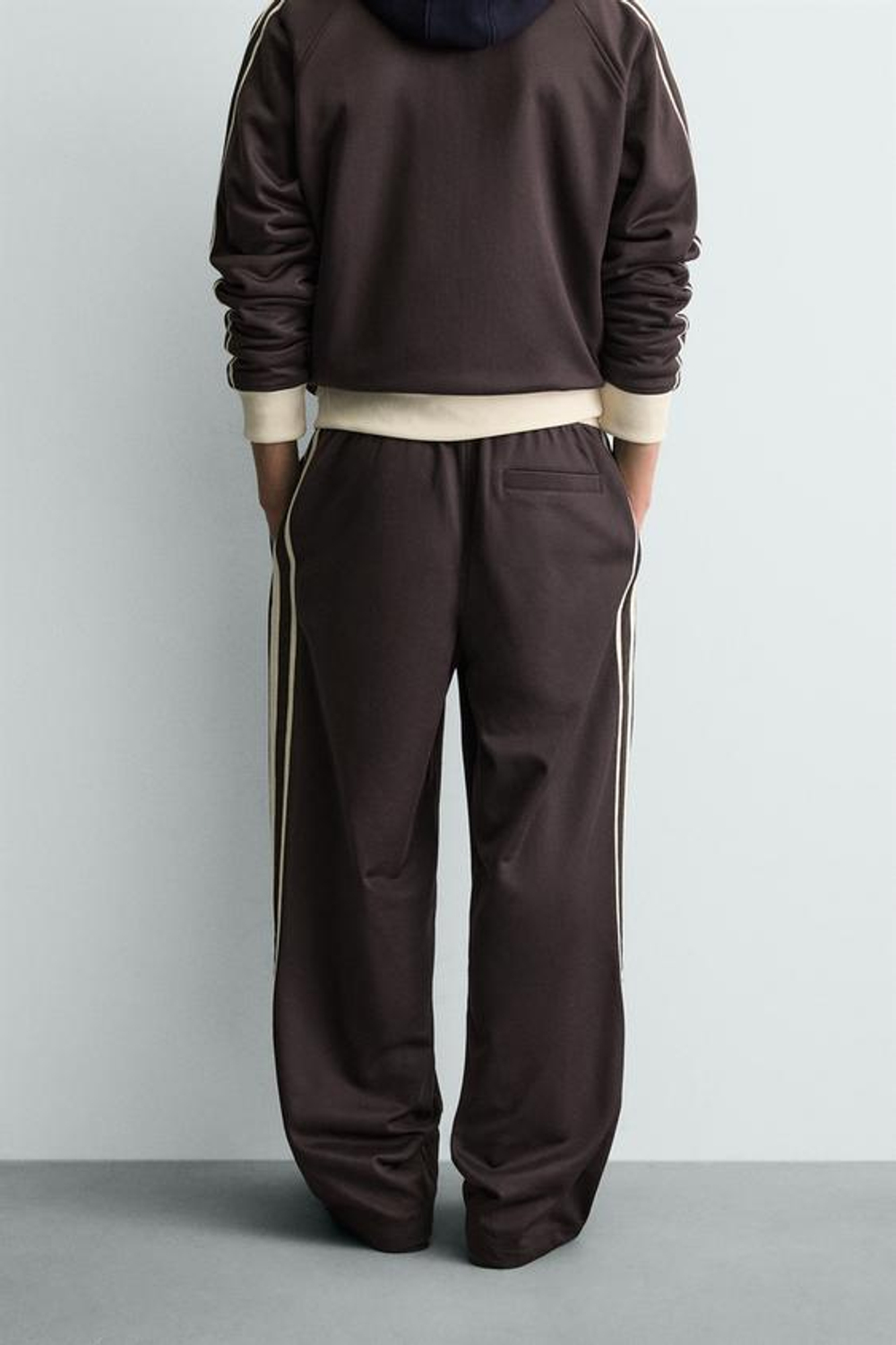 ZARA ДЖОГГЕРЫ WIDE FIT С ЛАМПАСАМИ, ТЕМНО-ГРАНАТОВЫЙ