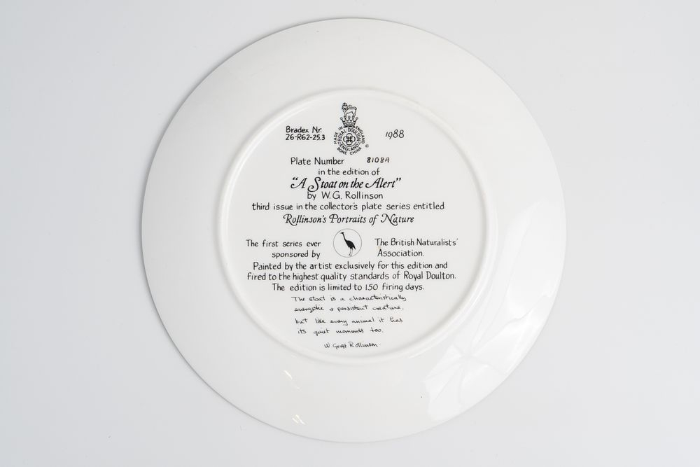 Декоративная коллекционная тарелка «Настороженный горностай» из серии «Портреты природы Джеффа Роллинсона» («Rollinson's Portraits of Nature»)