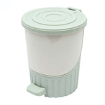 Мусорное ведро с педалью "Круги" 14 лт ментол-белый