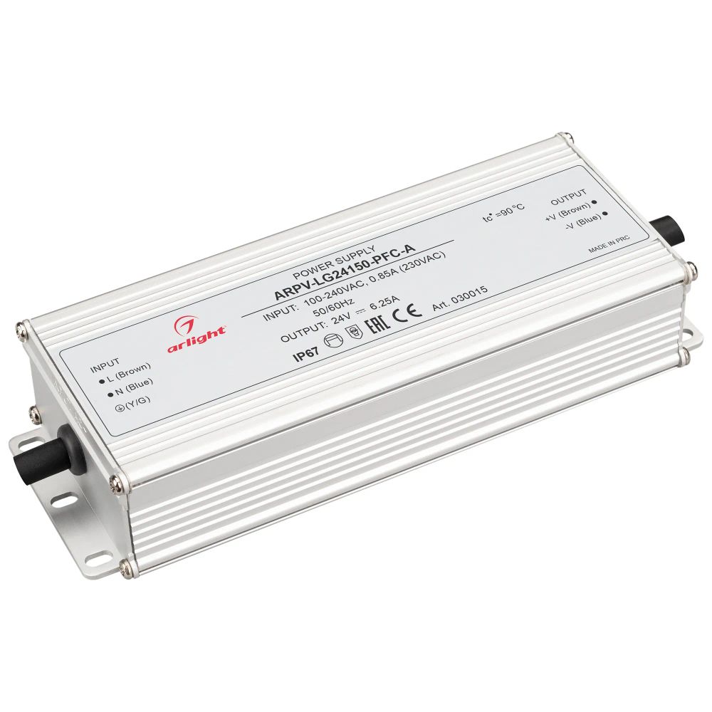 Блок питания ARPV-LG24150-PFC-A (24V, 6.25A, 150W) (Arlight, IP67 Металл, 5 лет) 030015