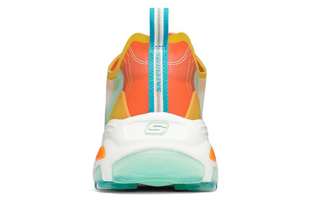 Skechers D"LITES 1.0 Textile, Synthetic Leather Mid top Casual Shoes Women"s Yellow Blue