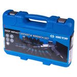 Гайковерт пневматический ударный 1/2", 881 Нм, с комплектом головок, 19 предметов KING TONY 44108AMP